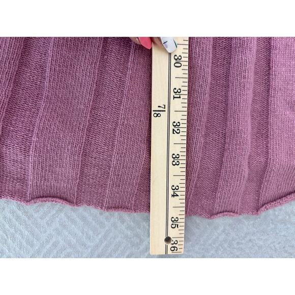 Fontana 2.0 Pink Pleated Front Scoop Neck Sweater Dress Cashmere Blend Size M - Picture 9 of 10